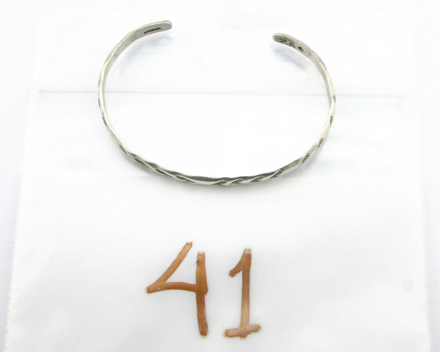 Navajo Bracelet .925 Silver Hand Stamped Arrow Head Artist Montoya C.80's