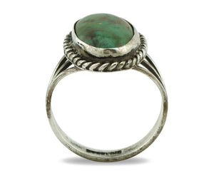 Navajo Ring 925 Silver Turq Mtn Turquoise Native American Artist C.80's