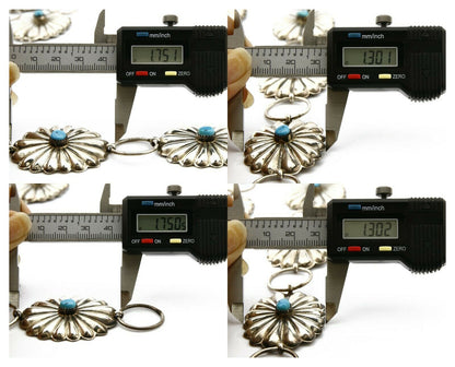 Women's Navajo Concho Belt Natural Turquoise .925 Silver Signed DC