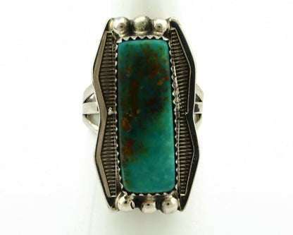 Navajo Ring .925 Silver Natural Aqua Turquoise Artist Signed S C.80's