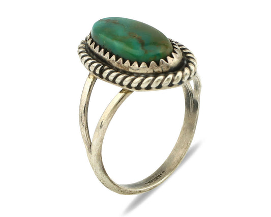 Navajo Ring .925 Silver Royston Turquoise Native American Artist C.1980's