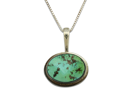 Navajo Necklace .925 Silver Fox Kingman Turquoise Signed Doug Zachary C.1980's