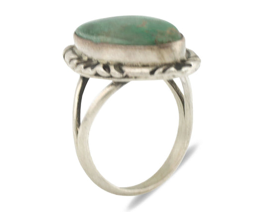 Navajo Ring .925 Silver Natural Mined Turquoise Native Artist Signed C.80's