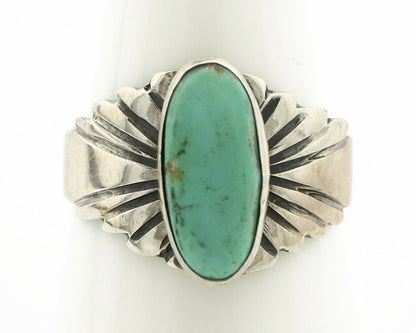 Navajo Ring .925 Silver Kingman Turquoise Artist Signed Apache C.80's