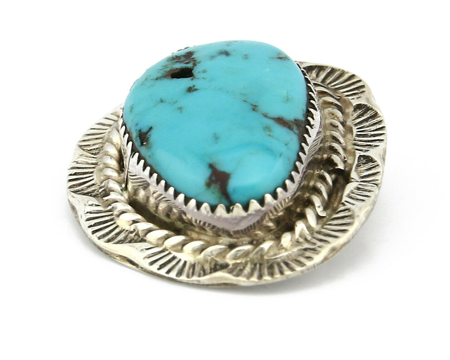 Navajo Pendant .925 Silver Arizona Turquoise Artist C.80's