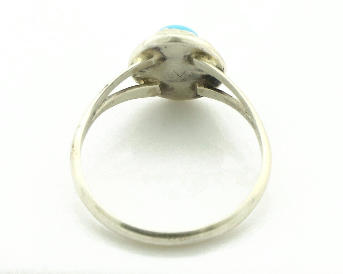 Navajo Ring 925 Silver Blue Turquoise Native American Artist C.80's