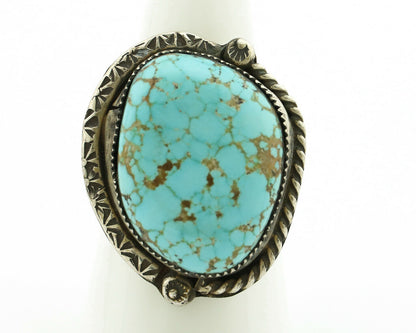 Navajo Ring .925 Silver #8 Turquoise Artist Signed James Martin C.80's