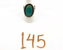 Navajo Ring .925 Silver Kingman Turquoise Native American Artist C.1980's