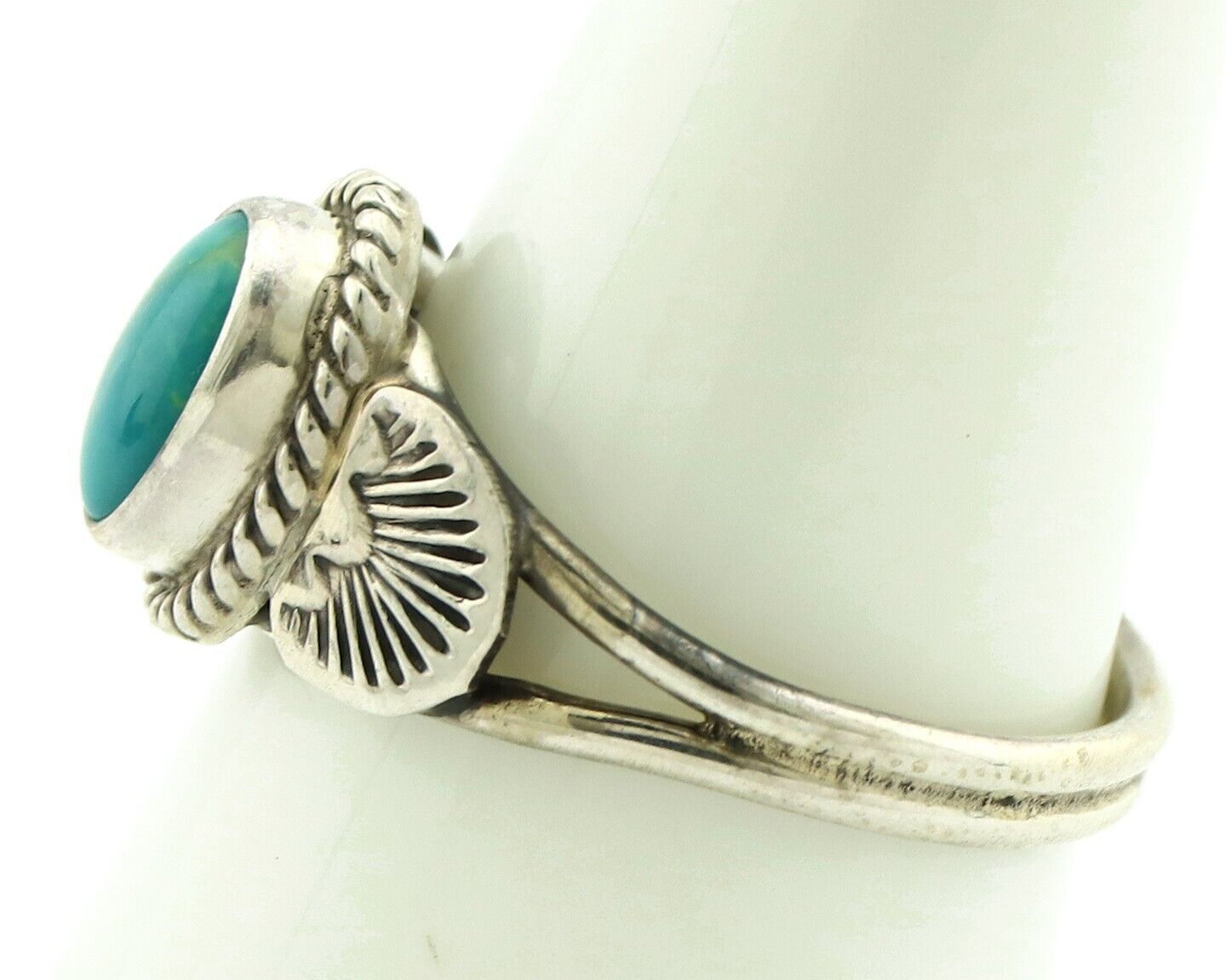 Navajo Ring 925 Silver Natural Blue Turquoise Native Artist C.80's