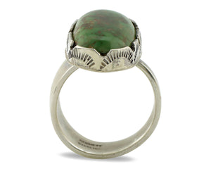Navajo Ring 925 Silver Royston Turquoise Artist Signed L Benette C.80's