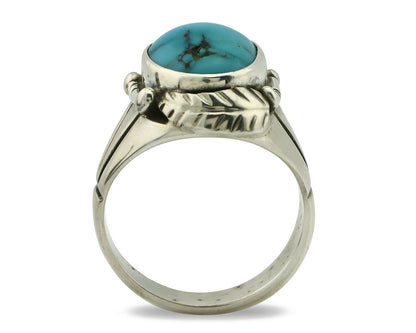 Navajo Ring .925 Silver Blue Southwest Turquoise Native Artist C.80's