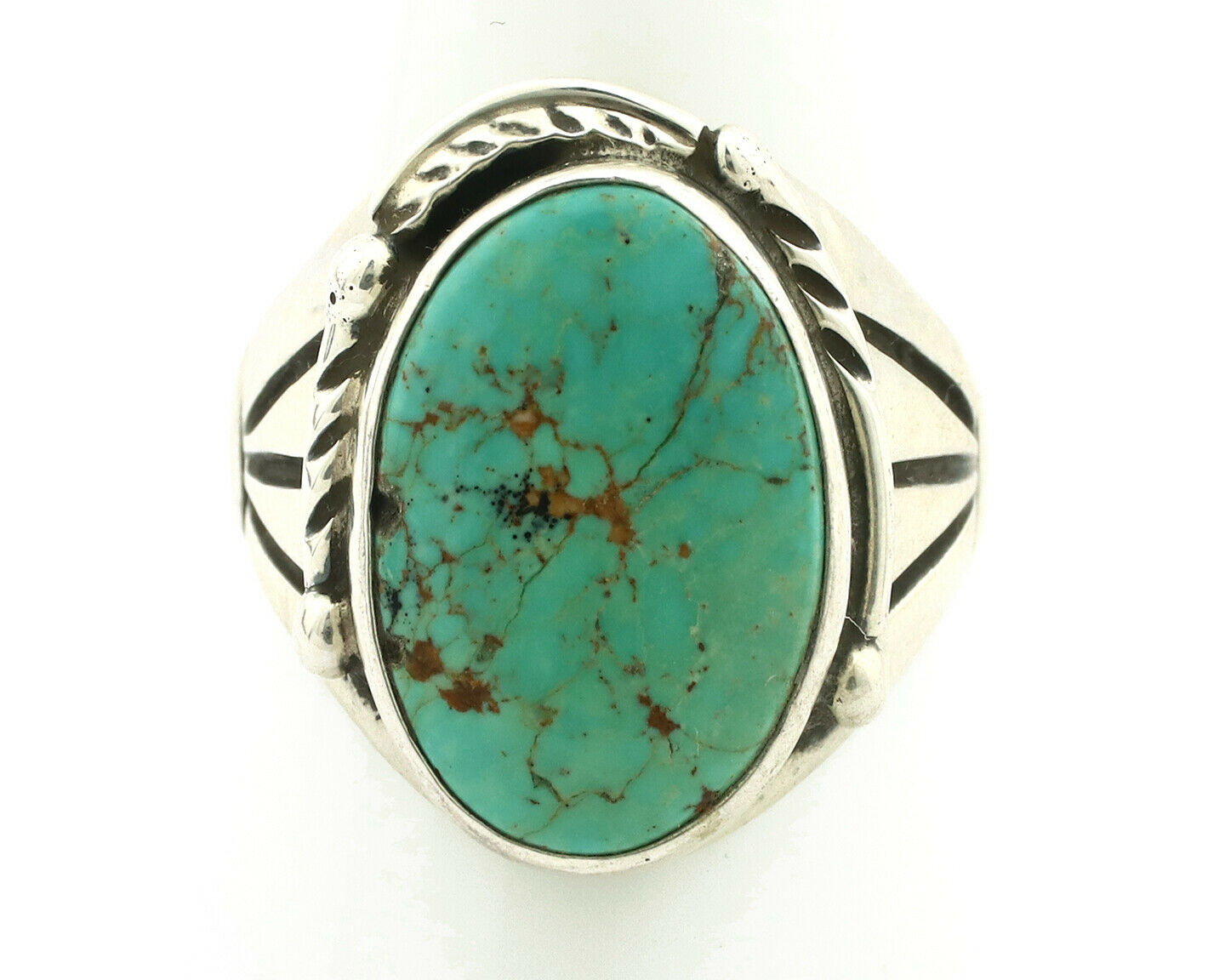 Navajo Ring .925 Silver Green Southwest Turquoise Native Artist C.80's
