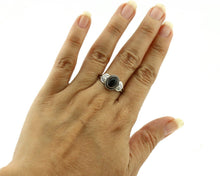 Navajo Ring 925 Silver Natural Mined Black Onyx Native American Artist C.80's