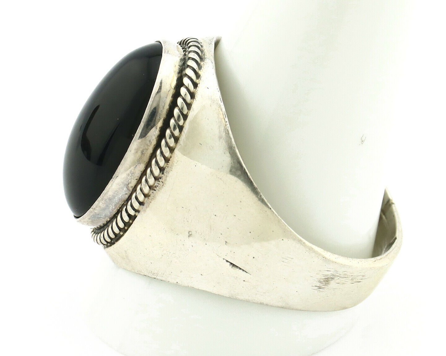 Navajo Ring .925 Silver Handmade Black Onyx Native American Artist C.80's