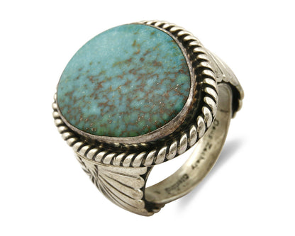 Navajo Kingman Turquoise Ring .925 Silver Artist Signed Doug Zachary C.80's