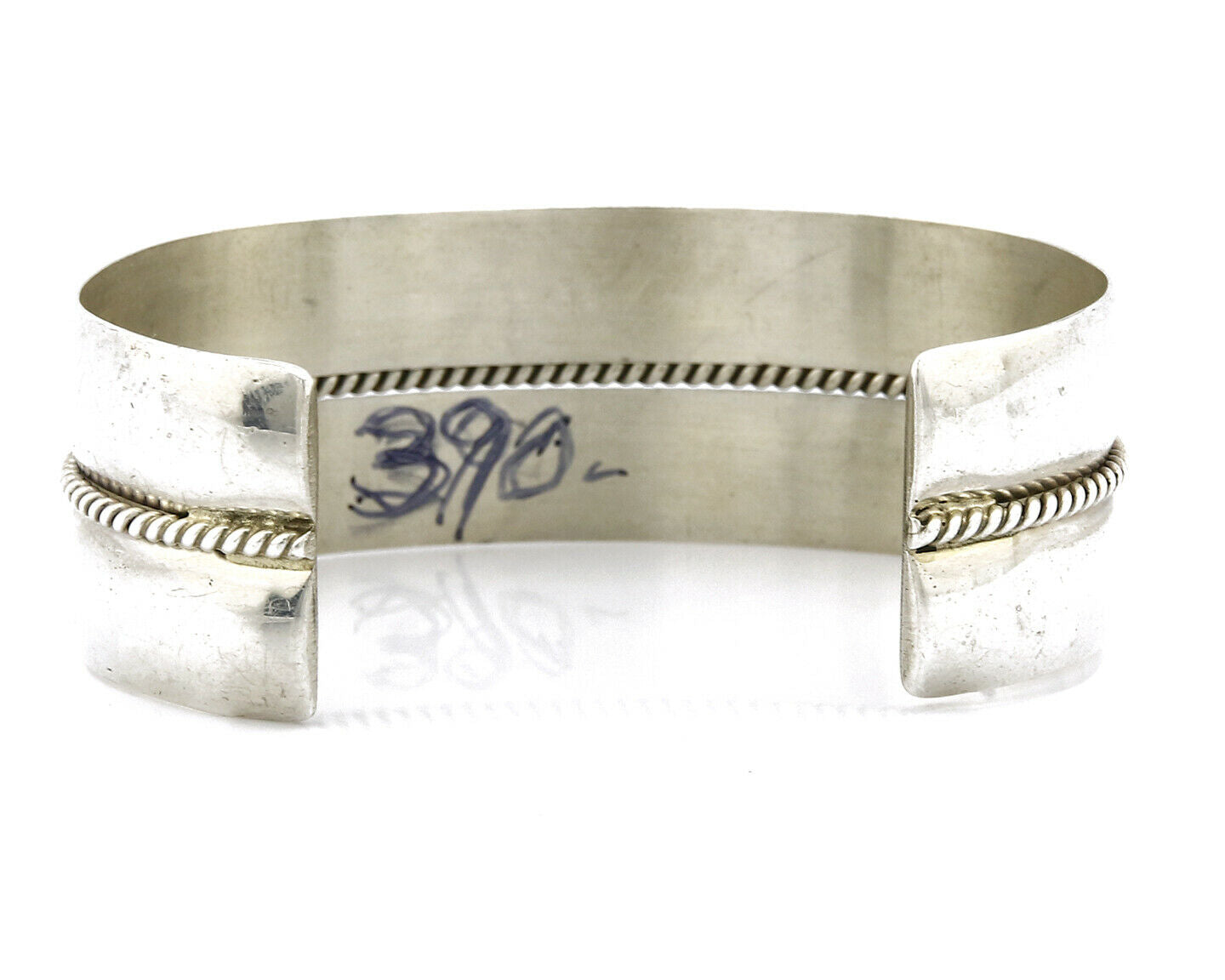 Women's Bracelet .925 Silver 2 Row Handmade Cuff C.80's