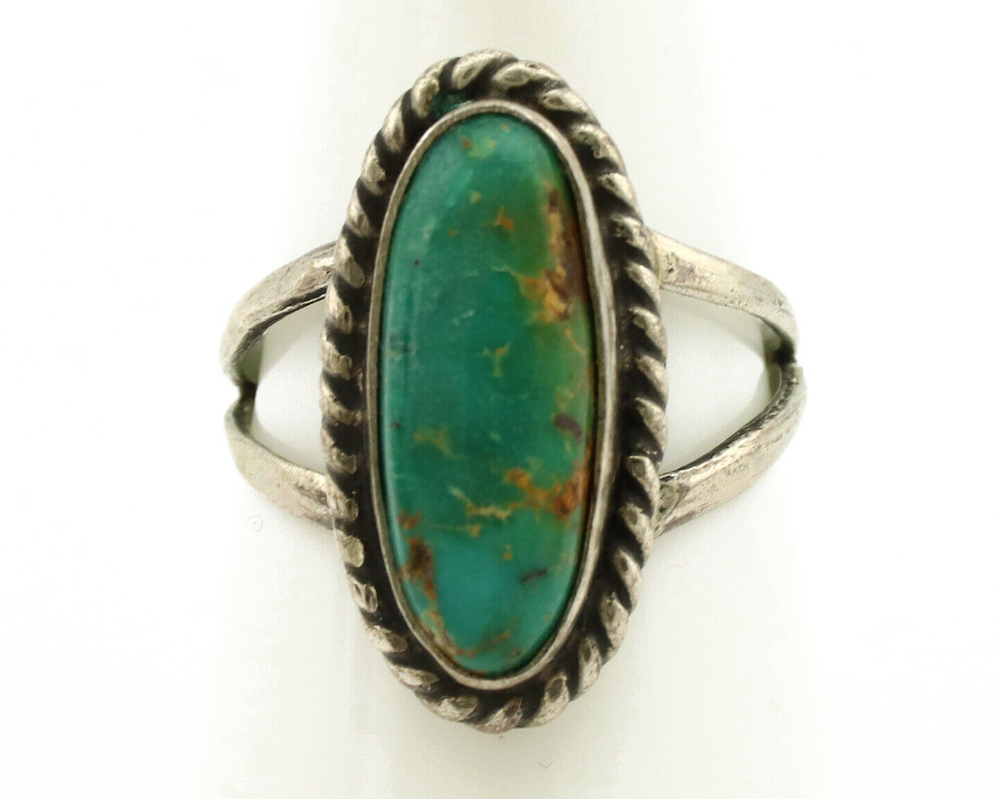 Navajo Ring .925 Silver Nevada Turquoise Artist Native American C.1980's