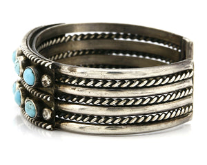 Women's Navajo Bracelet .925 Silver Natural Turquoise Cuff C.80's Handmade