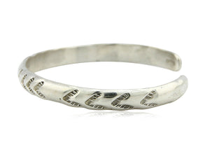 Navajo Bracelet .925 Silver Hand Stamped Arrow Head Artist I Montoya C.80's