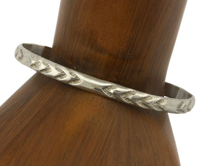 Navajo Bracelet .925 Silver Hand Stamped Arrow Head Artist I Montoya C.80's