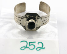 Navajo Bracelet .925 Silver Artist Signed NJ Black Onyx C.80's