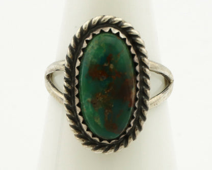 Navajo Ring .925 Silver Kingman Turquoise Native American Artist C.1980's