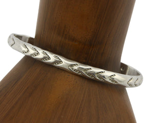 Navajo Bracelet .925 Silver Hand Stamped Arrow Head Artist Montoya C.80's #65