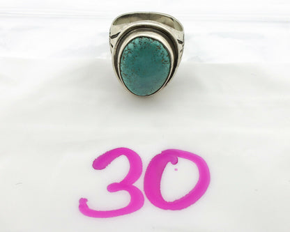 Navajo Ring .925 Silver Natural Blue Turquoise Native American Artist C.80's