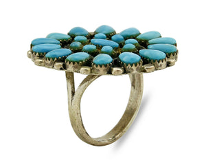 Women's Navajo Turquoise Ring .925 Silver Handmade C.80's