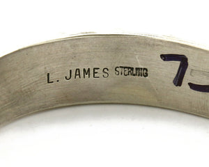 Women's Gemstone Navajo Bracelet .925 Silver Signed Leonard James C.80's