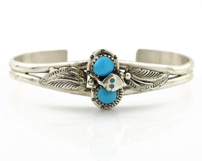 Navajo Bracelet .925 Silver Blue Turquoise Signed H Spencer C.80's