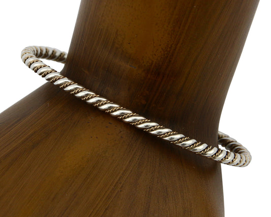 Navajo Bracelet .925 Silver Braided Twisted Artist Tahe C80's 3.0mm Wide