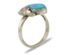 Zuni Ring 925 Silver Natural Mined Blue Turquoise Artist Signed Simplicio C.80's