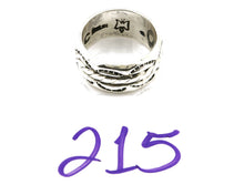 Navajo Ring .925 Silver Handmade Hand Stamped 3 Row Rope Band C.1980s