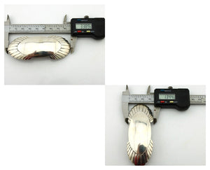 Navajo Hair Clip Barrette .925 Silver Hand Stamped Artist Signed C Montoya C80s