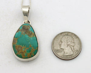 Navajo Handmade Necklace 925 Silver Arizona Turquoise Signed Gecko C.80's