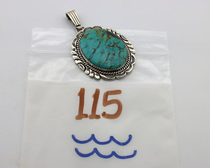 Navajo Handmade Necklace 925 Silver Arizona Turquoise William Denetdale C.80's