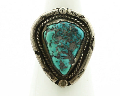 Navajo Ring .925 Silver Blue Turquoise Native American Artist C.80's