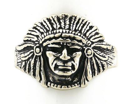 Navajo Warrior Chief Ring .925 Silver Artist Signed Wheeler C.80's Size 13