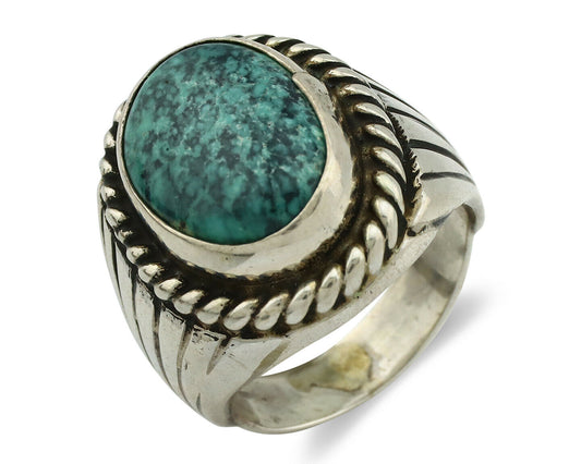 Navajo Ring .925 Silver Blue Turquoise Artist Signed C Montoya C.80's