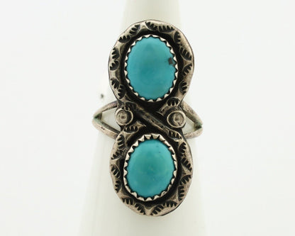 Navajo Ring .925 Silver Manassas Turquoise Native American Artist C.80's