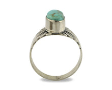 Navajo Ring .925 Silver Kingman Turquoise Artist Signed Apache C.80's