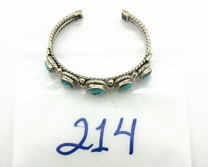 Navajo Bracelet .925 Silver Southwest Turquoise Cuff Artist PC C.80's