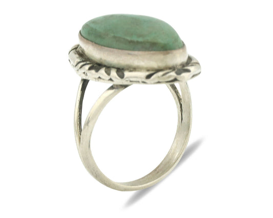 Navajo Ring .925 Silver Natural Turquoise Artist Signed Native American C.80's