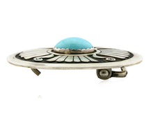 Navajo Belt Buckle .925 Silver Turquoise Signed Artist Benson Boyd Cuff C.80's