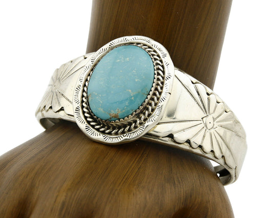 Navajo Bracelet .925 Silver Handmade Overlay Pattern Cuff Signed C.80's