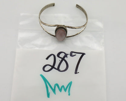 Women's Navajo Bracelet 925 Silver Natural Pink Mussel Native American C.80's