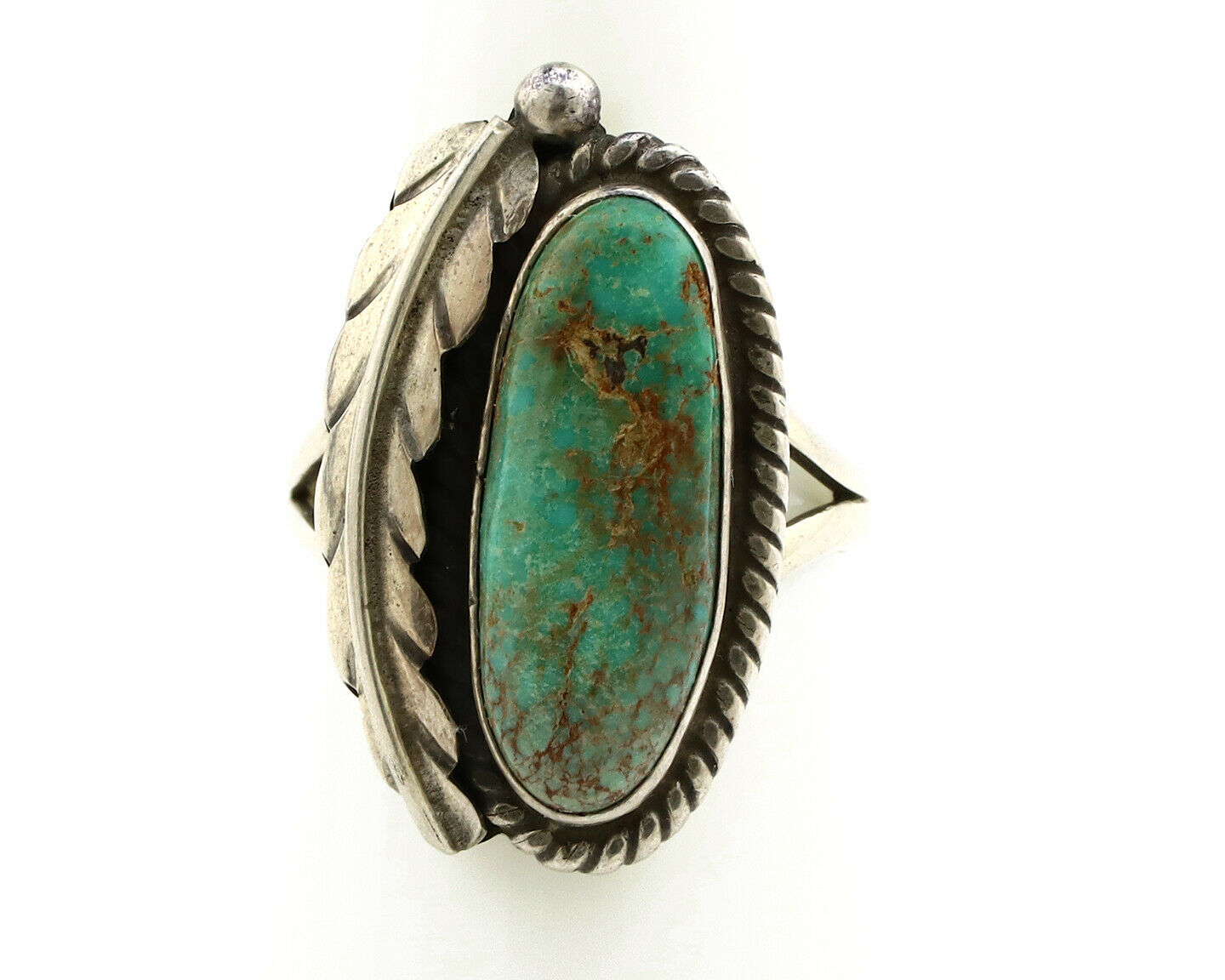Navajo Ring .925 Silver Arizona Turquoise Signed Apache Manufacturing C80s