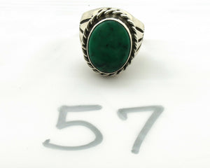 Navajo Ring .925 Silver Blue Green Southwest Turquoise Native Artist C.80's