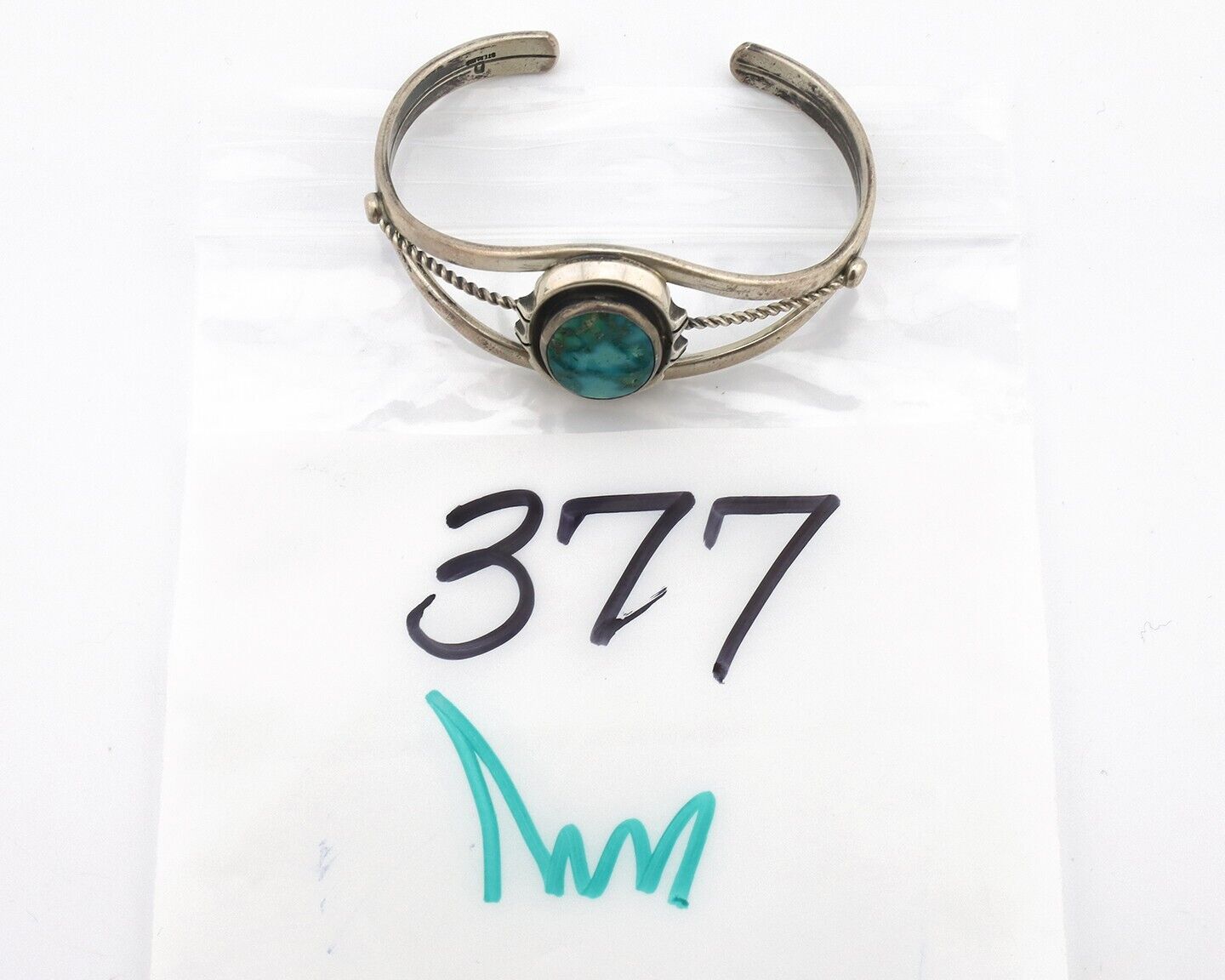 Women Navajo Bracelet 925 Silver Blue Gem Turquoise Signed Philip Zachary C.80's